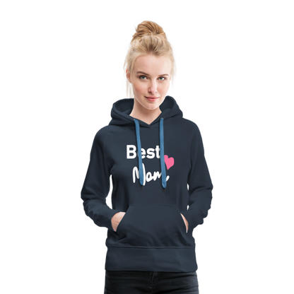 Frauen Premium Hoodie - Best Mom Herz - Navy