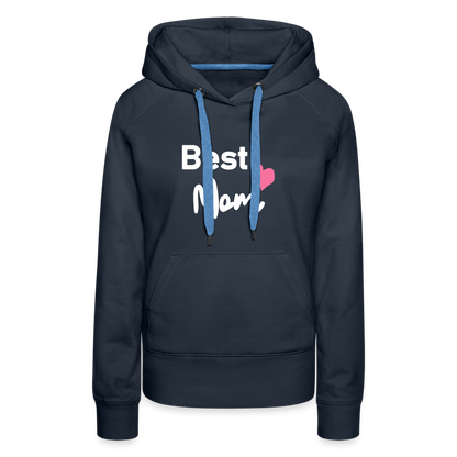 Frauen Premium Hoodie - Best Mom Herz - Navy