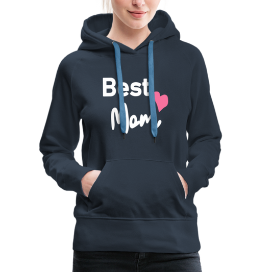 Frauen Premium Hoodie - Best Mom Herz - Navy