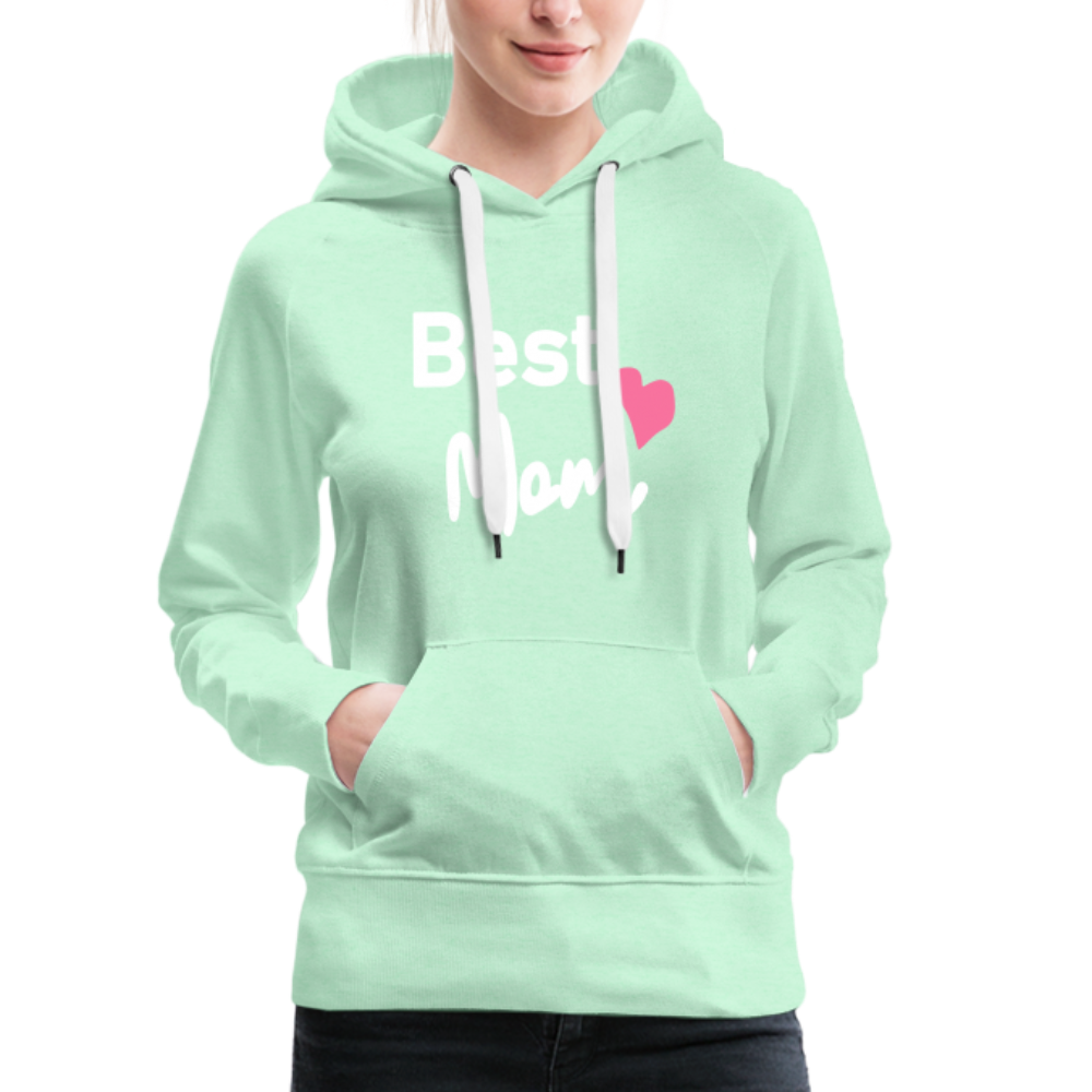 Frauen Premium Hoodie - Best Mom Herz - helles Mintgrün