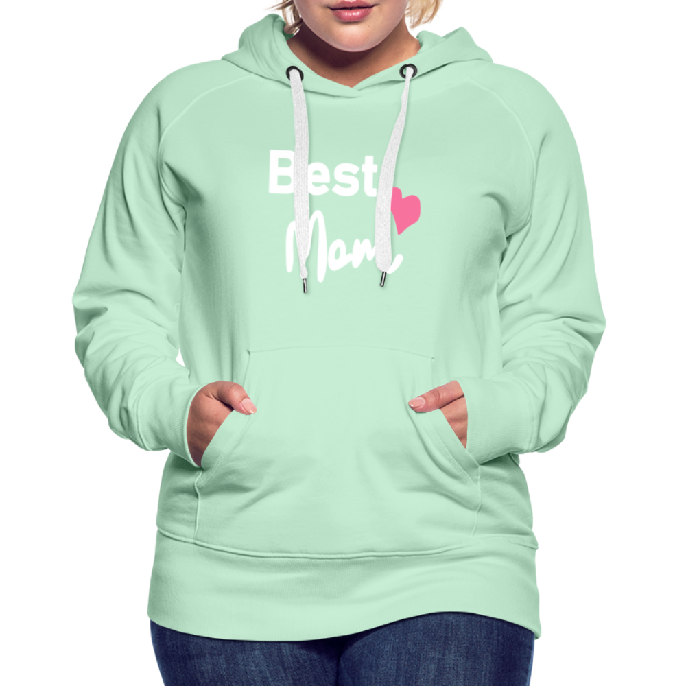 Frauen Premium Hoodie - Best Mom Herz - helles Mintgrün