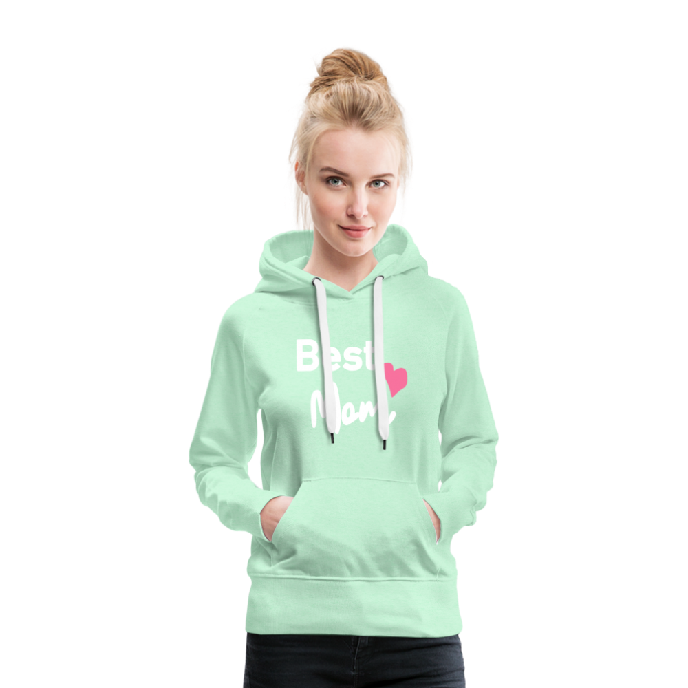 Frauen Premium Hoodie - Best Mom Herz - helles Mintgrün