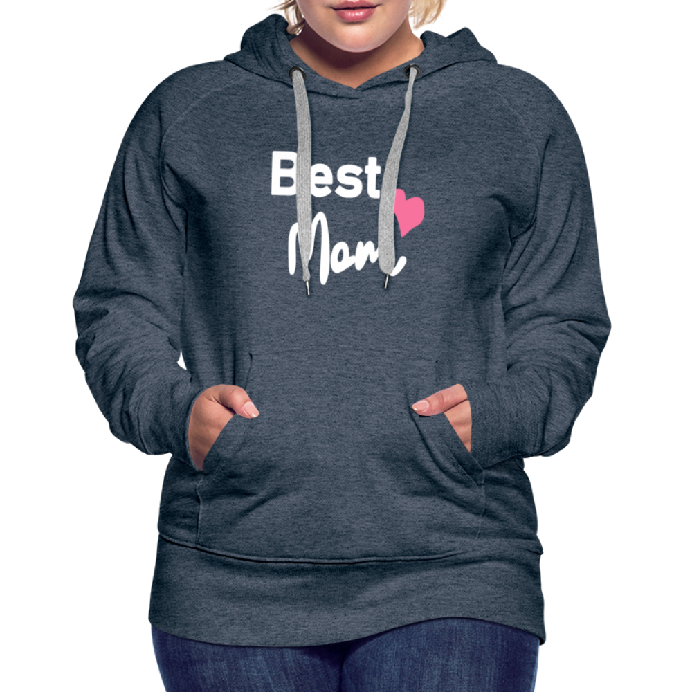 Frauen Premium Hoodie - Best Mom Herz - Jeansblau