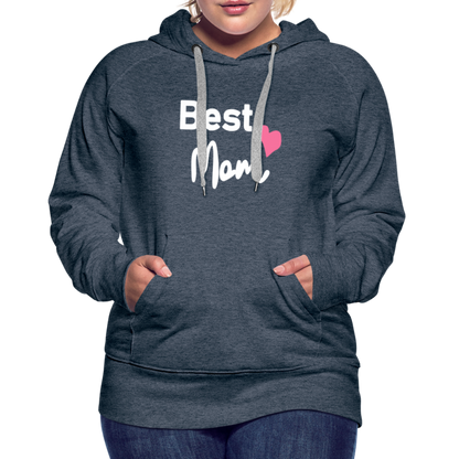 Frauen Premium Hoodie - Best Mom Herz - Jeansblau