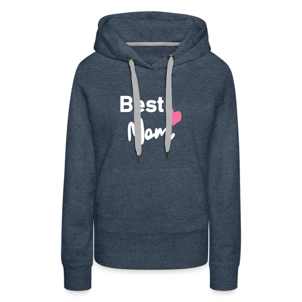 Frauen Premium Hoodie - Best Mom Herz - Jeansblau