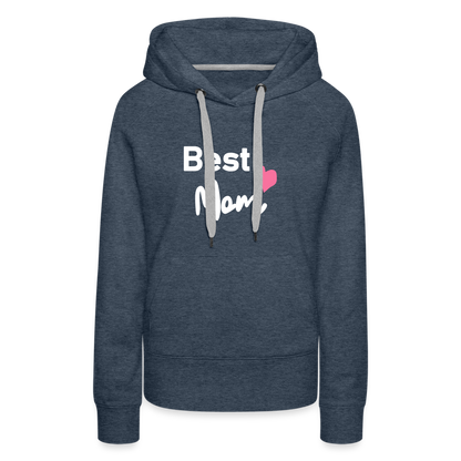 Frauen Premium Hoodie - Best Mom Herz - Jeansblau