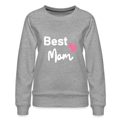 Frauen Premium Pullover- Best Mom Herz - Grau meliert