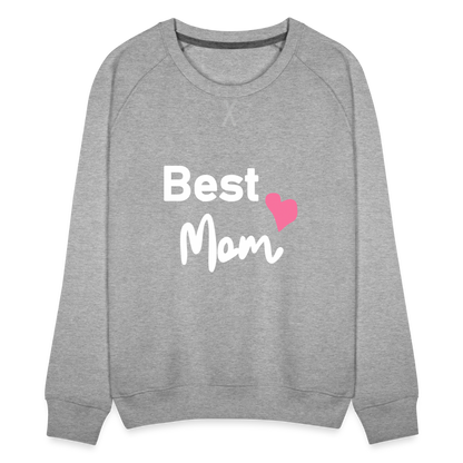 Frauen Premium Pullover- Best Mom Herz - Grau meliert