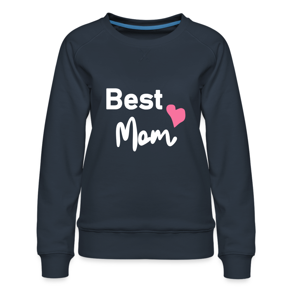 Frauen Premium Pullover- Best Mom Herz - Navy