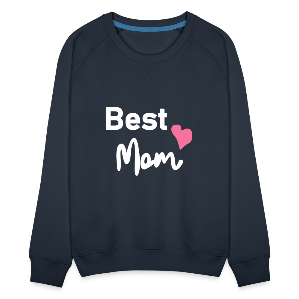 Frauen Premium Pullover- Best Mom Herz - Navy