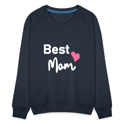 Frauen Premium Pullover- Best Mom Herz - Navy