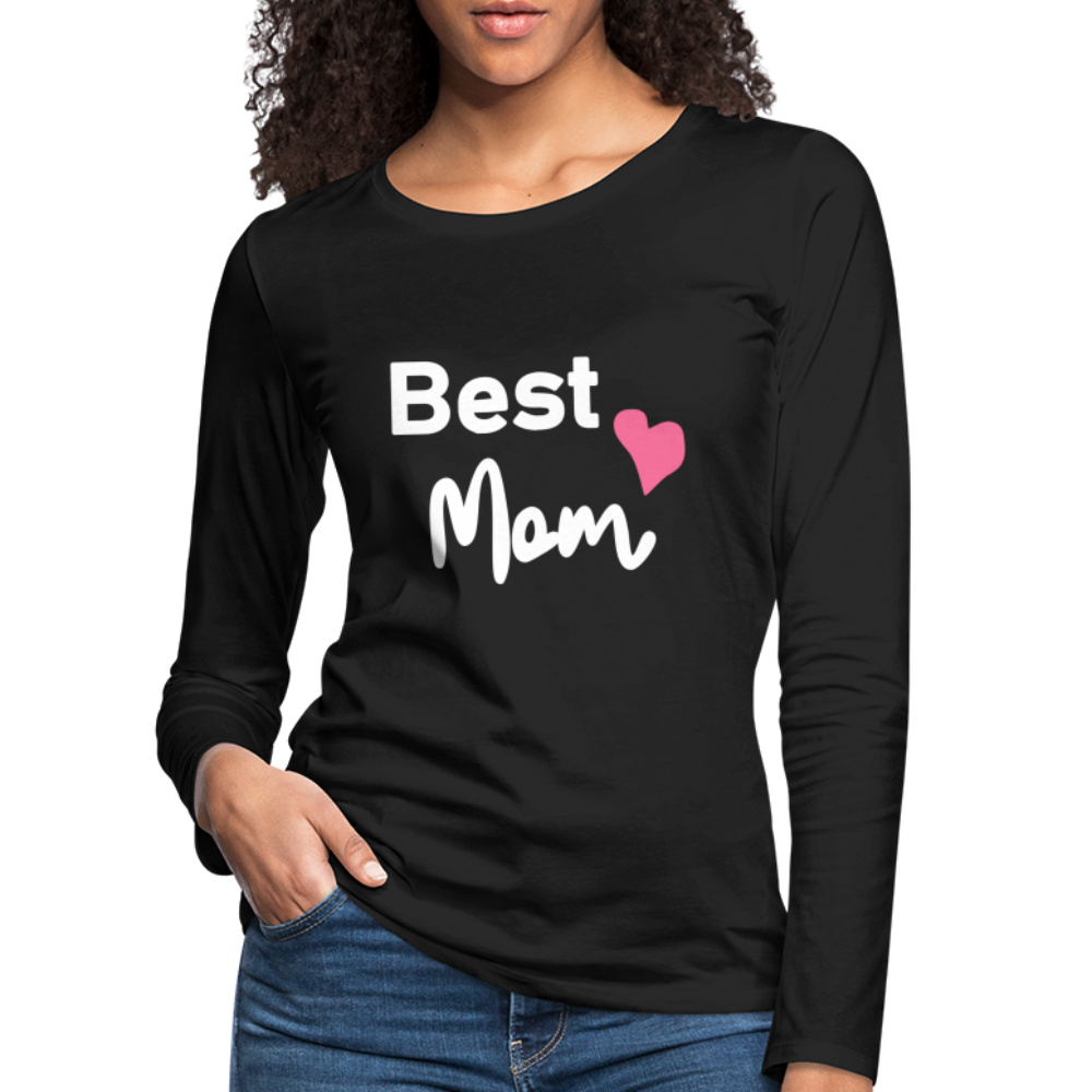 Frauen Premium Langarmshirt - Best Mom Herz - Schwarz