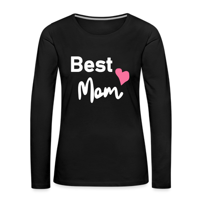 Frauen Premium Langarmshirt - Best Mom Herz - Schwarz