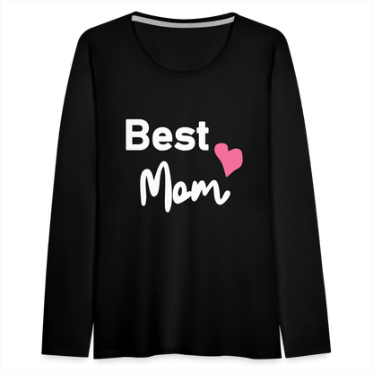 Frauen Premium Langarmshirt - Best Mom Herz - Schwarz