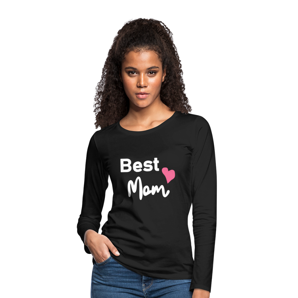 Frauen Premium Langarmshirt - Best Mom Herz - Schwarz