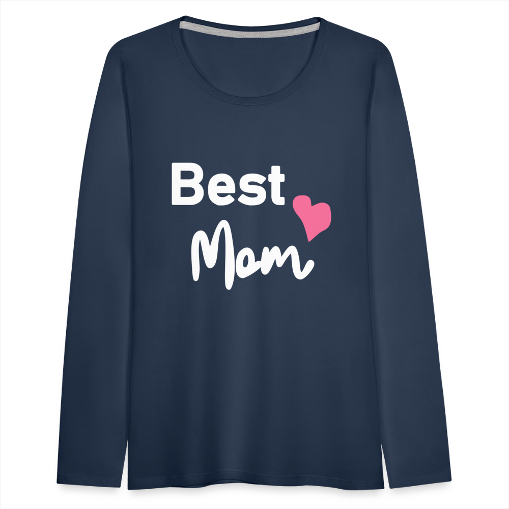 Frauen Premium Langarmshirt - Best Mom Herz - Navy