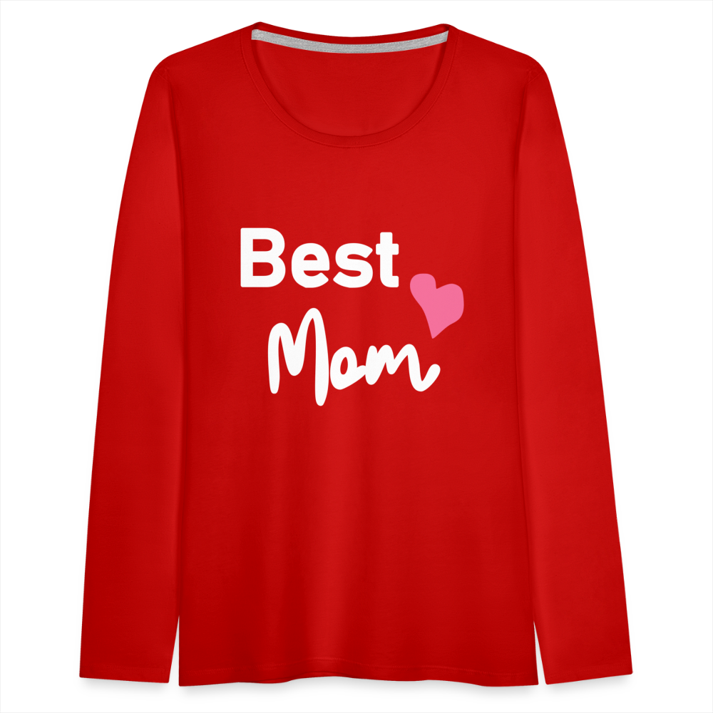 Frauen Premium Langarmshirt - Best Mom Herz - Rot