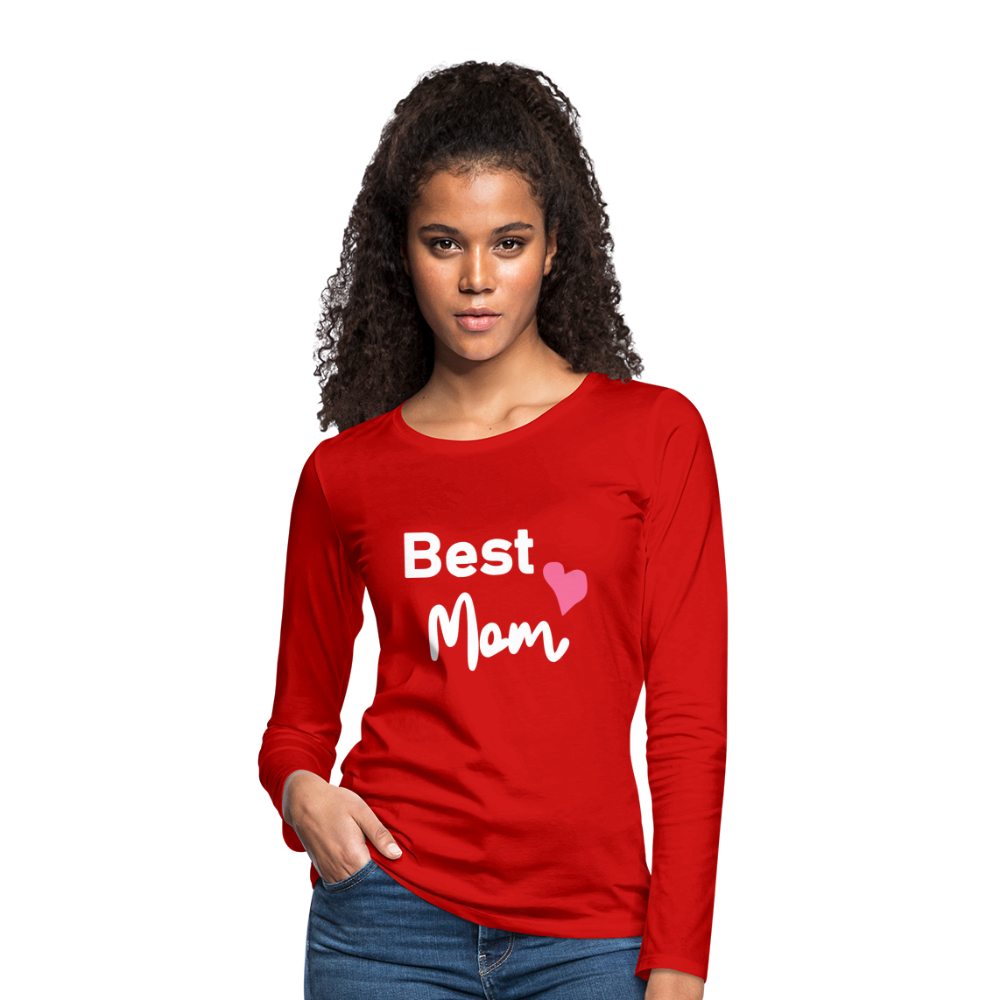 Frauen Premium Langarmshirt - Best Mom Herz - Rot