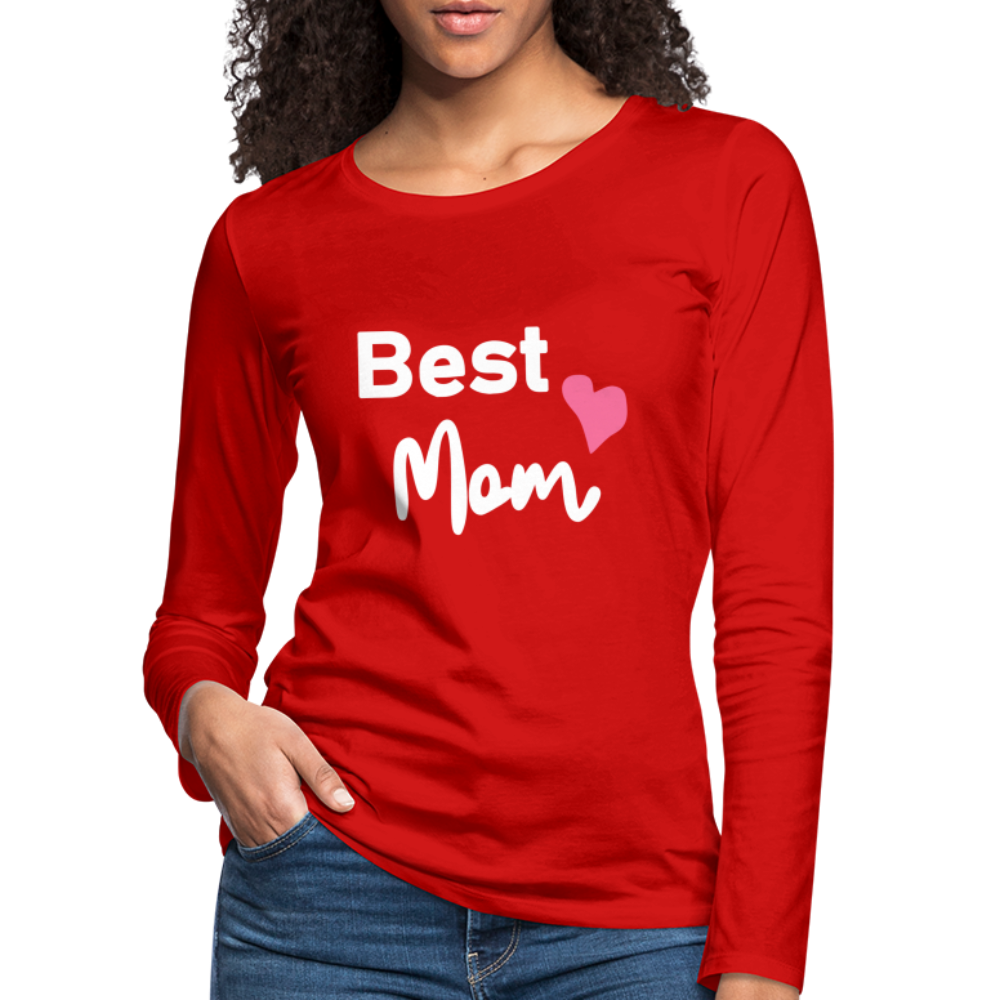 Frauen Premium Langarmshirt - Best Mom Herz - Rot