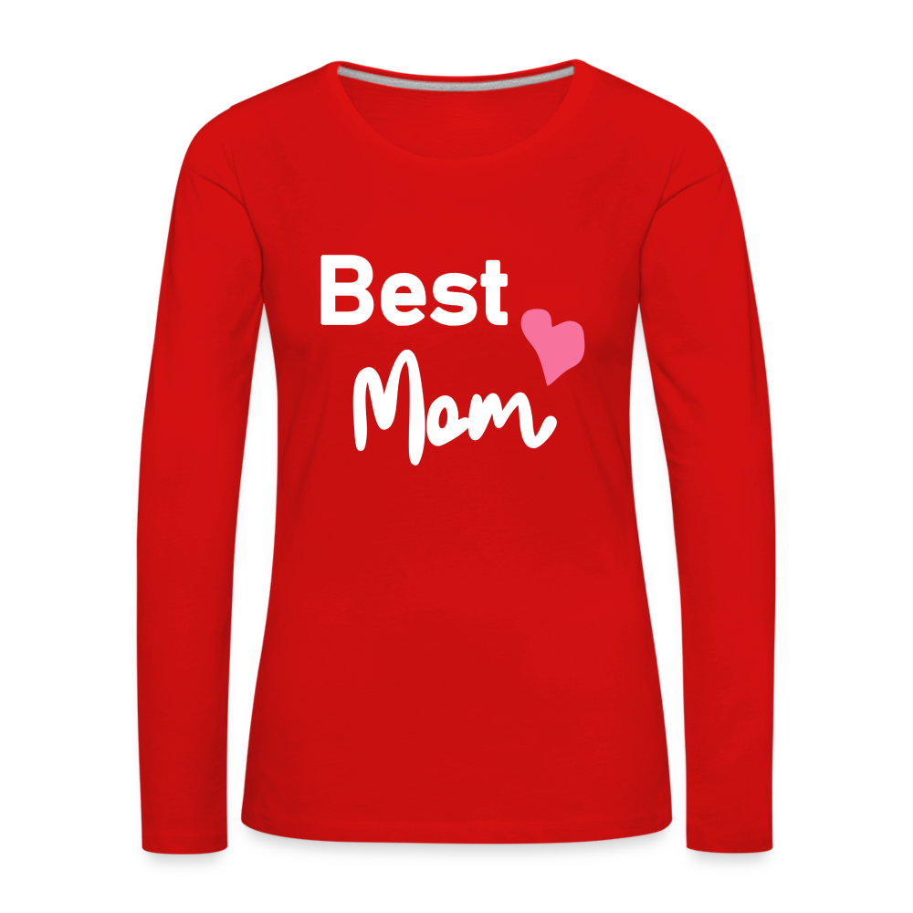 Frauen Premium Langarmshirt - Best Mom Herz - Rot