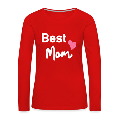 Frauen Premium Langarmshirt - Best Mom Herz - Rot