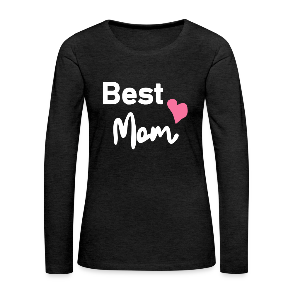 Frauen Premium Langarmshirt - Best Mom Herz - Anthrazit