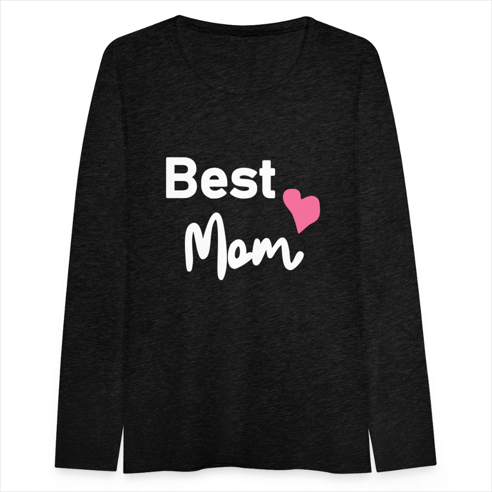 Frauen Premium Langarmshirt - Best Mom Herz - Anthrazit