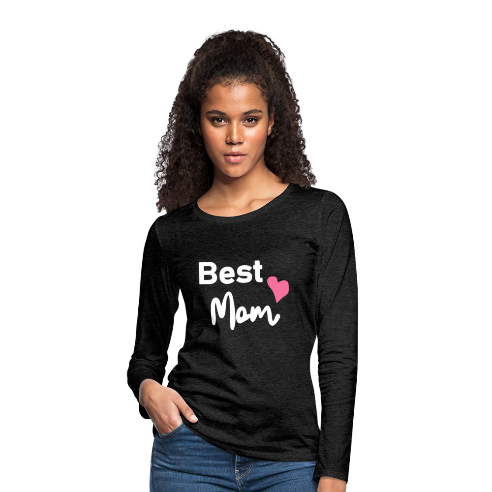 Frauen Premium Langarmshirt - Best Mom Herz - Anthrazit