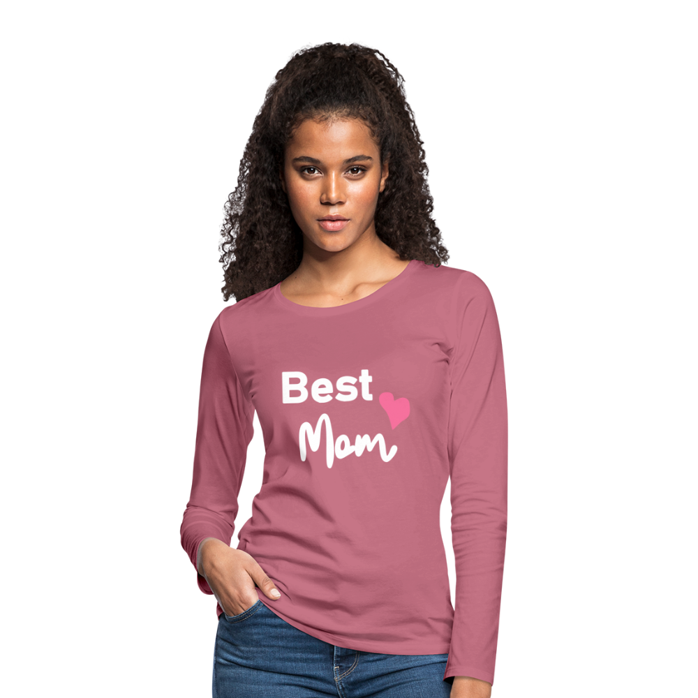 Frauen Premium Langarmshirt - Best Mom Herz - Malve