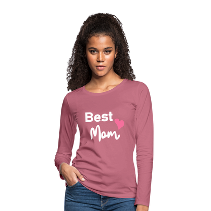 Frauen Premium Langarmshirt - Best Mom Herz - Malve