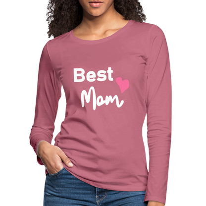 Frauen Premium Langarmshirt - Best Mom Herz - Malve