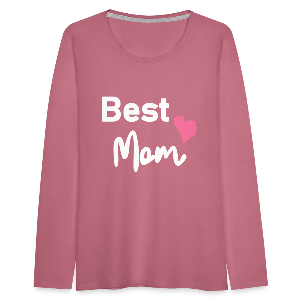 Frauen Premium Langarmshirt - Best Mom Herz - Malve