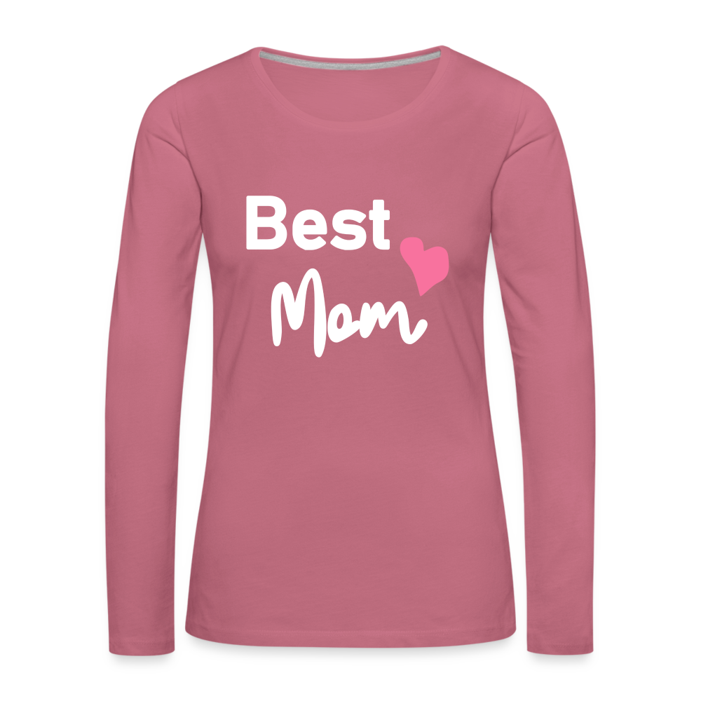 Frauen Premium Langarmshirt - Best Mom Herz - Malve