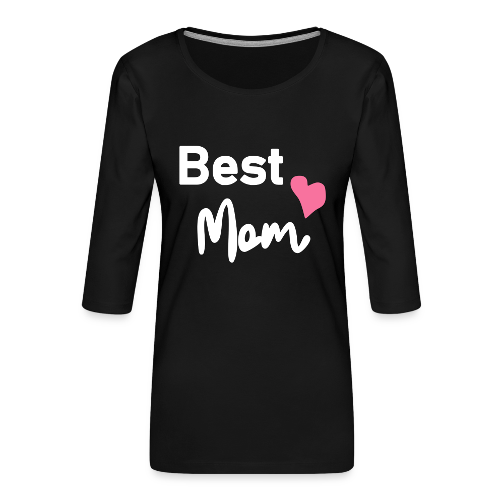 Frauen Premium 3/4-Arm Shirt - Best Mom Herz - Schwarz