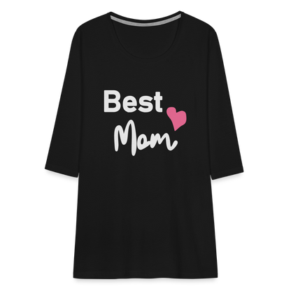 Frauen Premium 3/4-Arm Shirt - Best Mom Herz - Schwarz