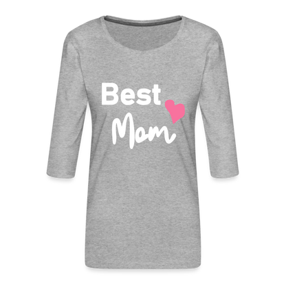 Frauen Premium 3/4-Arm Shirt - Best Mom Herz - Grau meliert