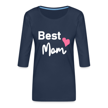 Frauen Premium 3/4-Arm Shirt - Best Mom Herz - Navy