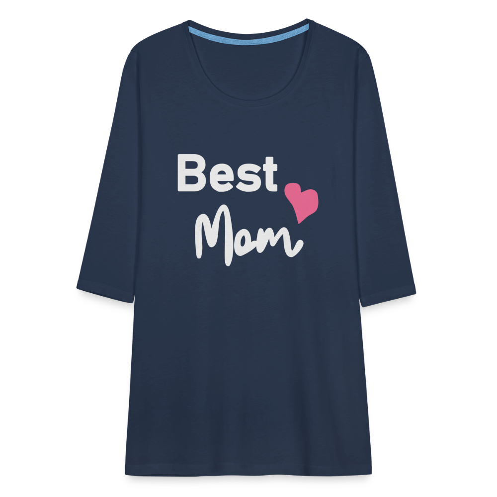 Frauen Premium 3/4-Arm Shirt - Best Mom Herz - Navy