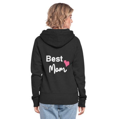 Frauen Premium Kapuzenjacke - Best Mom Herz - Schwarz