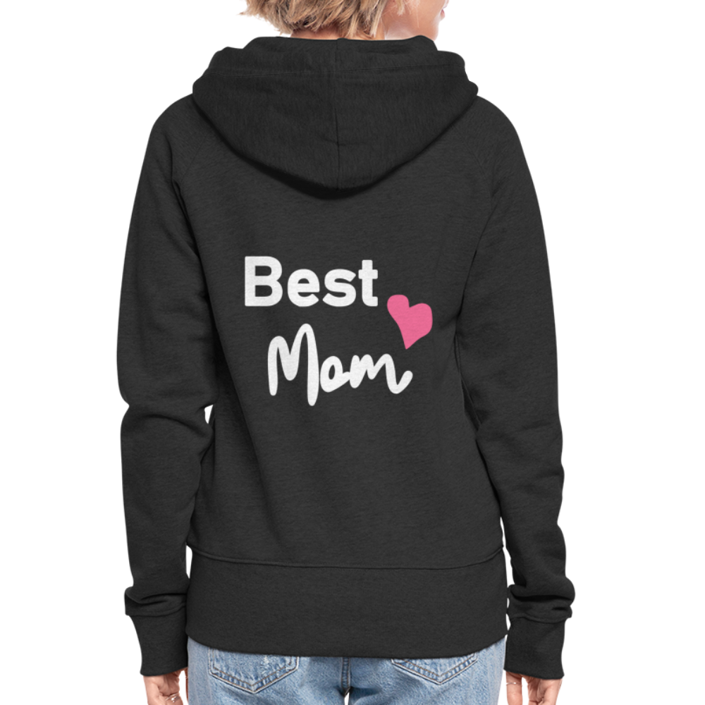 Frauen Premium Kapuzenjacke - Best Mom Herz - Schwarz