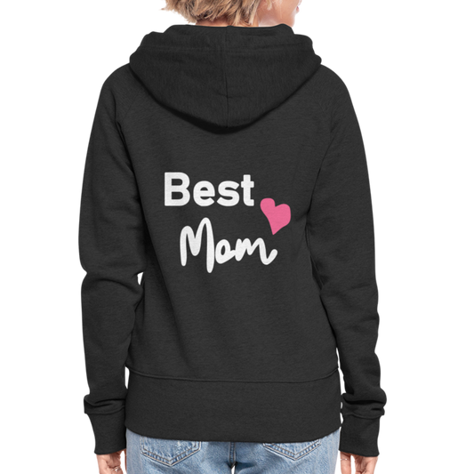 Frauen Premium Kapuzenjacke - Best Mom Herz - Schwarz