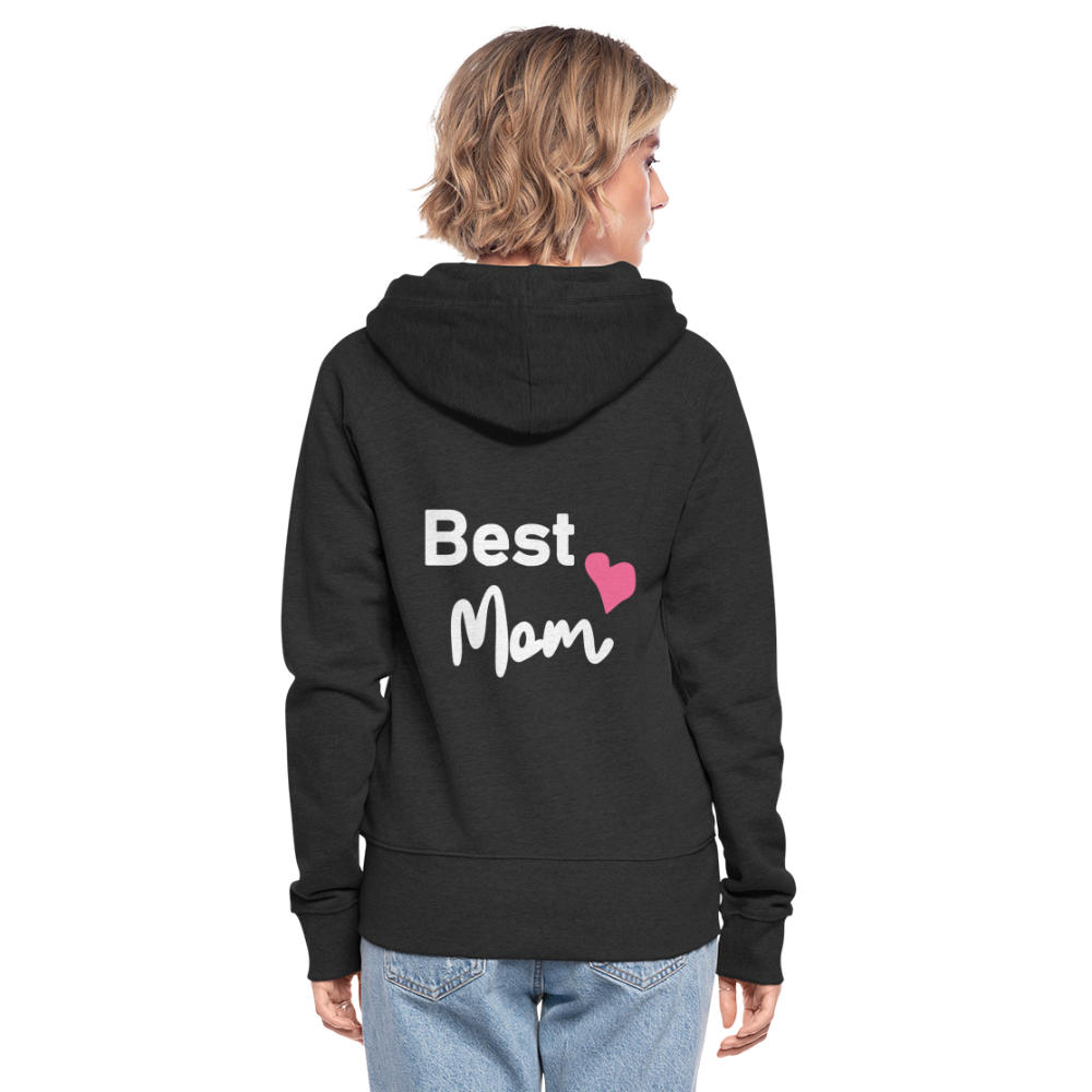 Frauen Premium Kapuzenjacke - Best Mom Herz - Schwarz