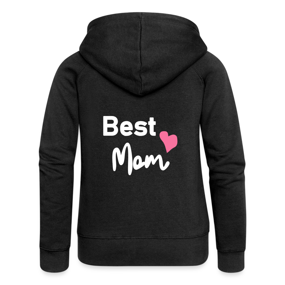 Frauen Premium Kapuzenjacke - Best Mom Herz - Schwarz