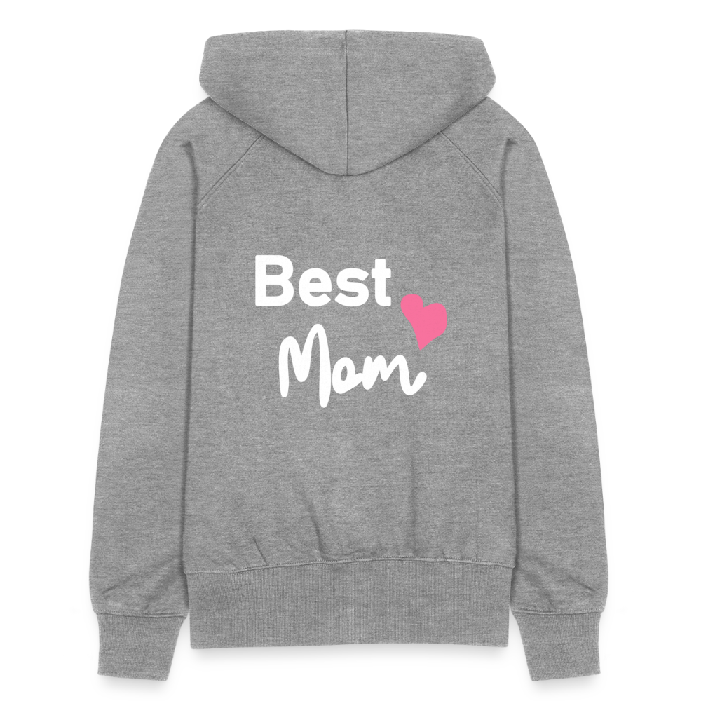 Frauen Premium Kapuzenjacke - Best Mom Herz - Grau meliert