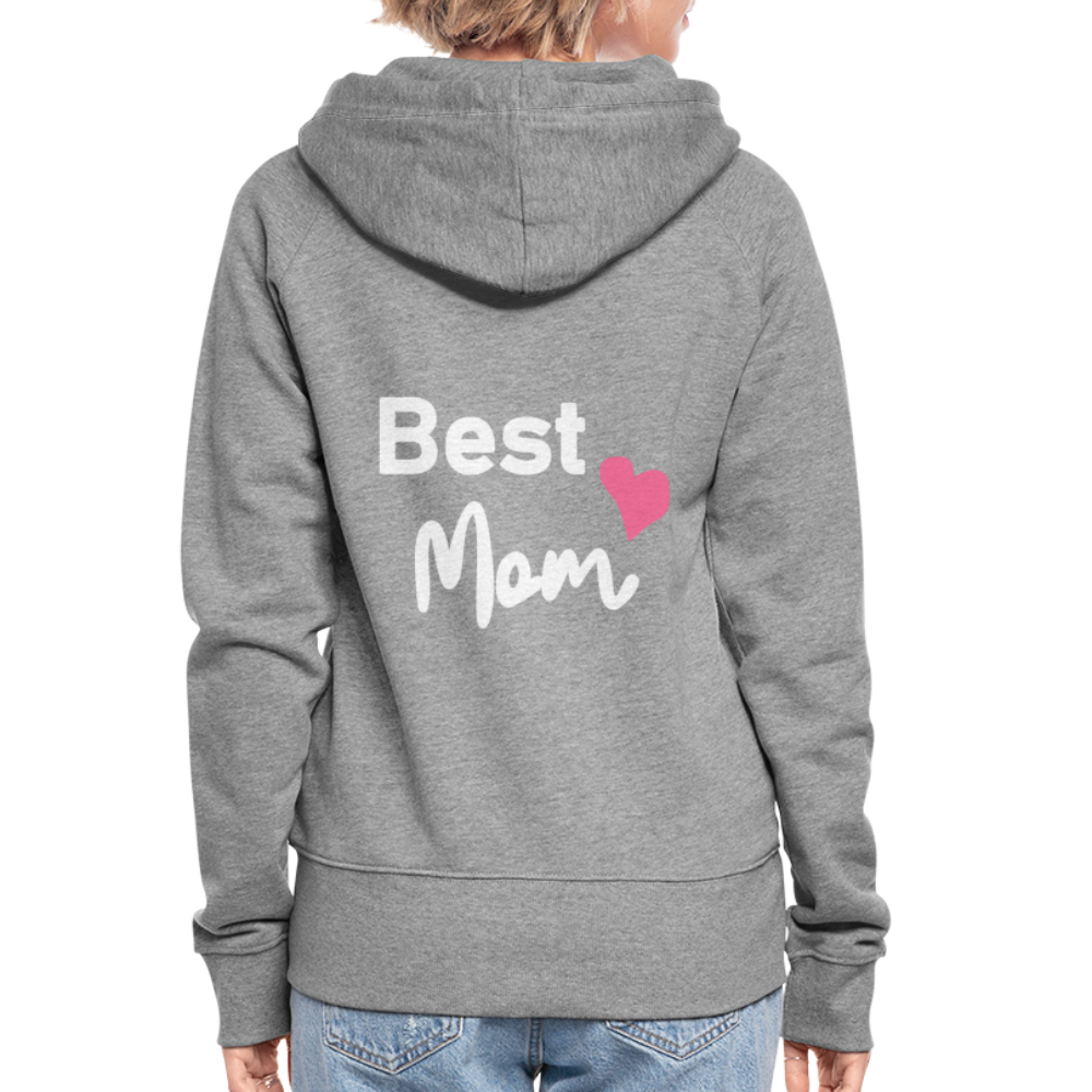 Frauen Premium Kapuzenjacke - Best Mom Herz - Grau meliert