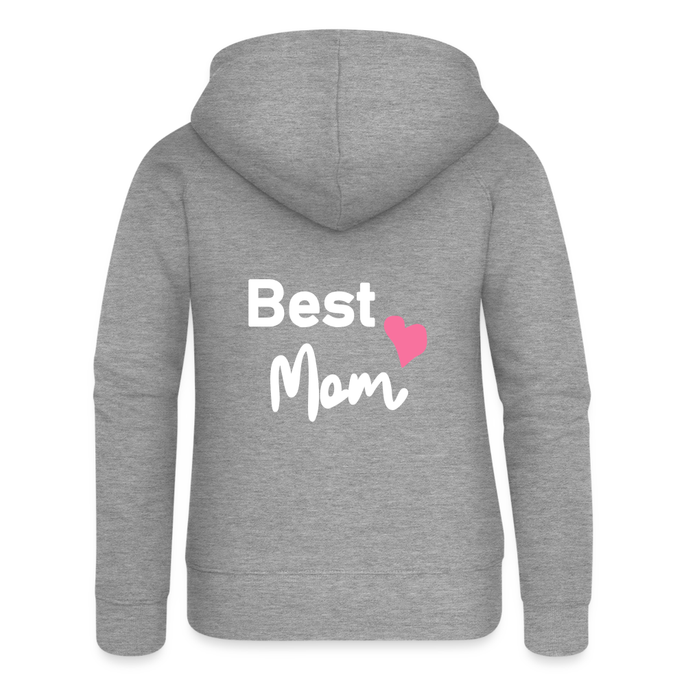 Frauen Premium Kapuzenjacke - Best Mom Herz - Grau meliert