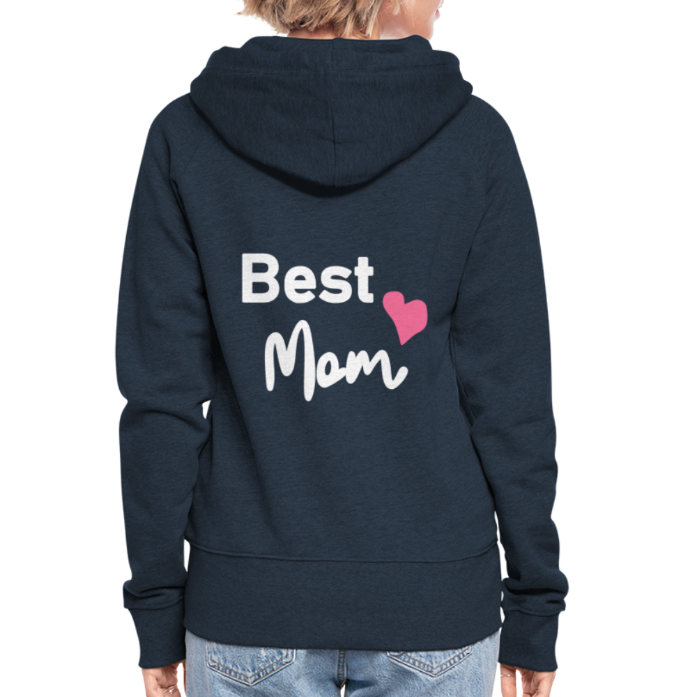 Frauen Premium Kapuzenjacke - Best Mom Herz - Navy