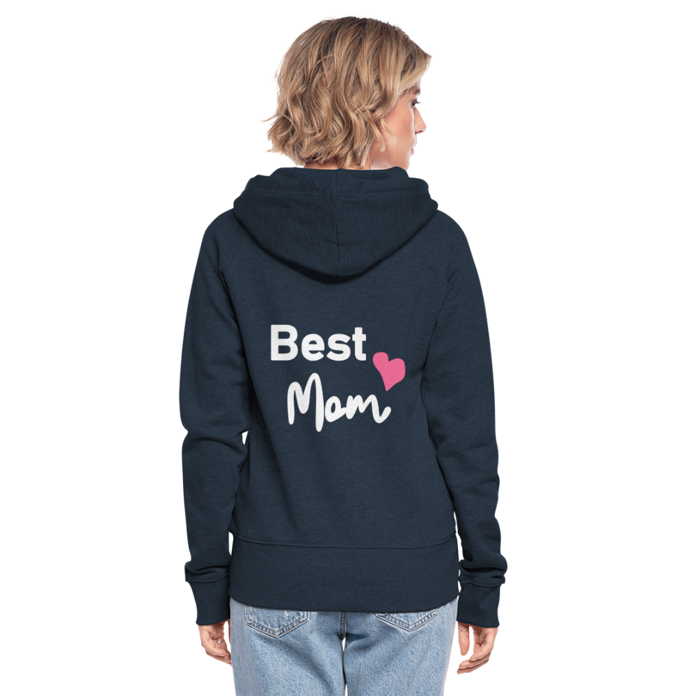 Frauen Premium Kapuzenjacke - Best Mom Herz - Navy