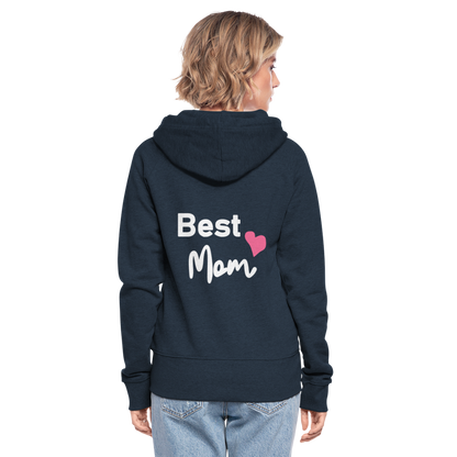 Frauen Premium Kapuzenjacke - Best Mom Herz - Navy