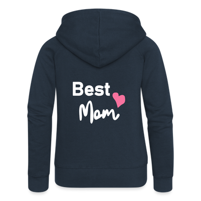 Frauen Premium Kapuzenjacke - Best Mom Herz - Navy